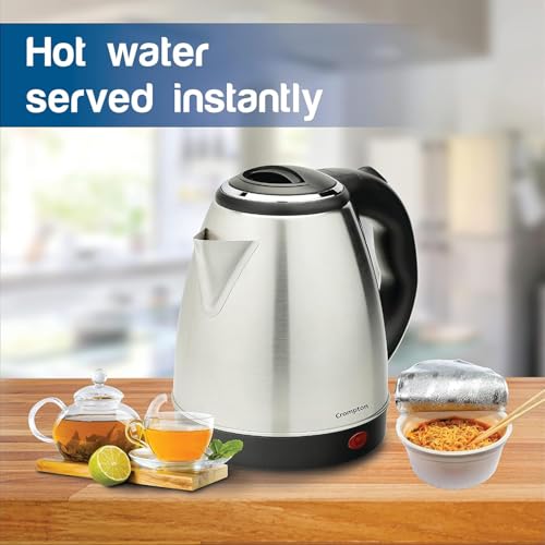 Crompton Insta Delite 1.5L SS Electric Kettle with 1500W power | Stainless steel body | Soft grip handle | LED indicator | 360-degree swivel base | Auto shut-off | Dry Boil Protection - Image 4