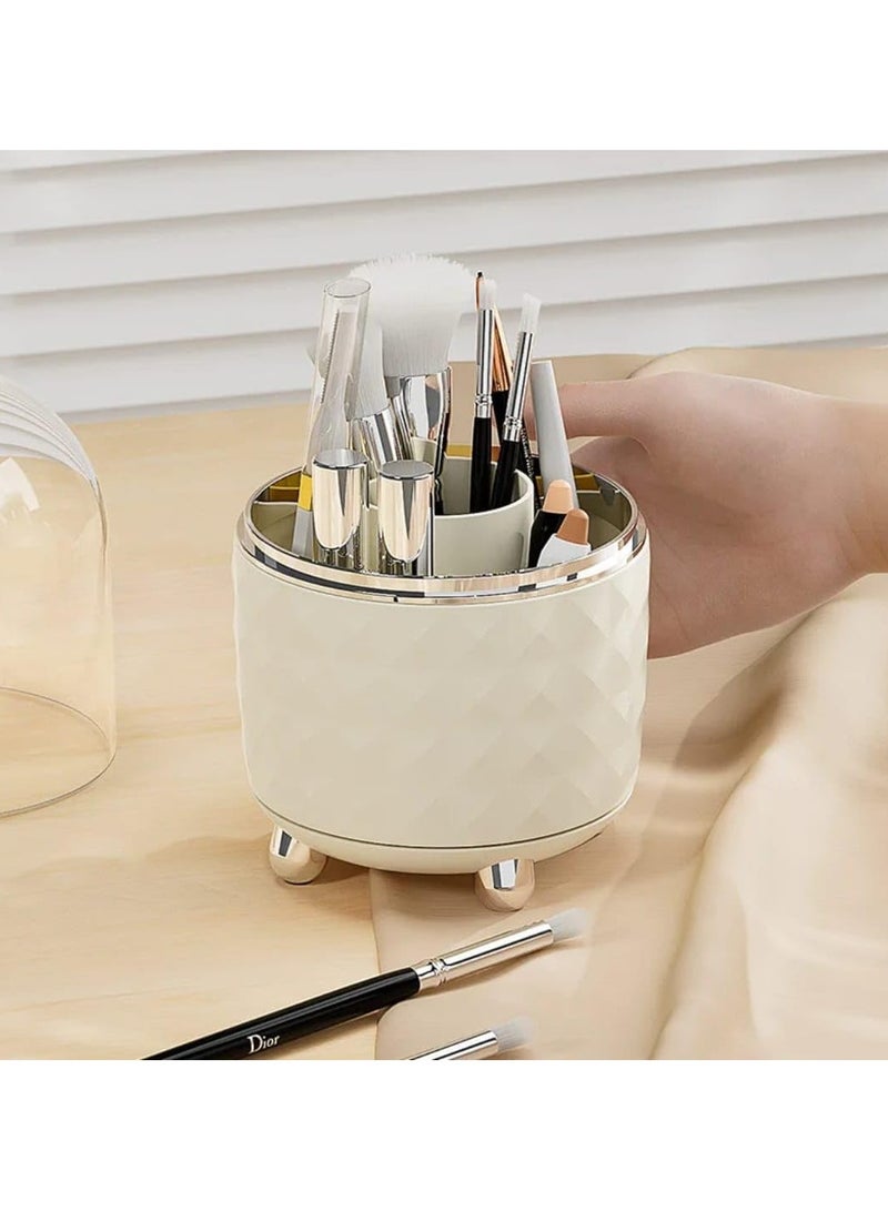 QSHOP Makeup Brush Holder Organizer with Cover by QShop®️ Modern Newest Design 2025, Luxury Transparent 360 Degree Rotating Dustproof Organizer, Cosmetic Organizer for Dressing Table, Desktop and Bathroom - Image 2