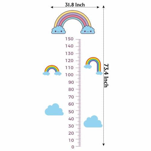 CVANU Height Measuring Scale Self-Adhesive Vinyl Wall Sticker for Wall Decoration (31.8inX73.4in)_S277 - Image 4