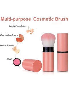 HS Makeup Brush, Retractable Makeup Brush, Travel Face Blush Brush, Portable Powder Brush With Cover For Blush, Bronzer, Buffing, Flawless Powder Cosmetics  - Image 2