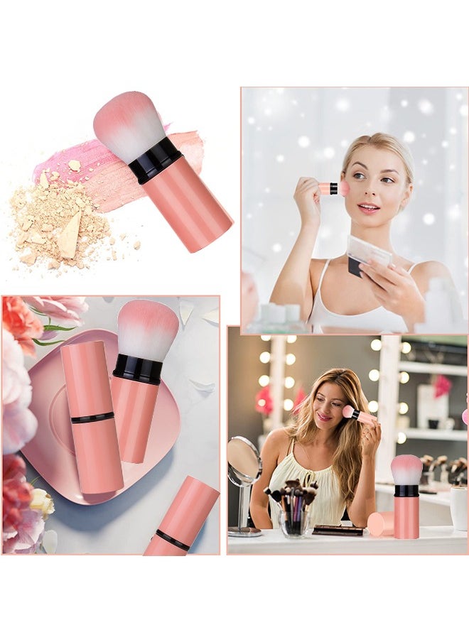 HS - Makeup Brush, Retractable Makeup Brush, Travel Face Blush Brush, Portable Powder Brush With Cover For Blush, Bronzer, Buffing, Flawless Powder Cosmetics - Image 1