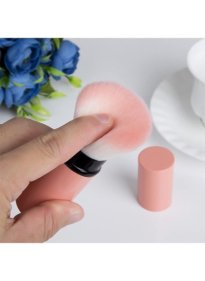 HS - Makeup Brush, Retractable Makeup Brush, Travel Face Blush Brush, Portable Powder Brush With Cover For Blush, Bronzer, Buffing, Flawless Powder Cosmetics - Image 1