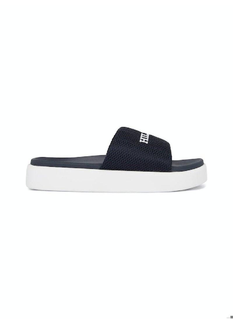 TOMMY HILFIGER - Women's Platform Breathable Pool Slides - Polyester, Blue - Image 1
