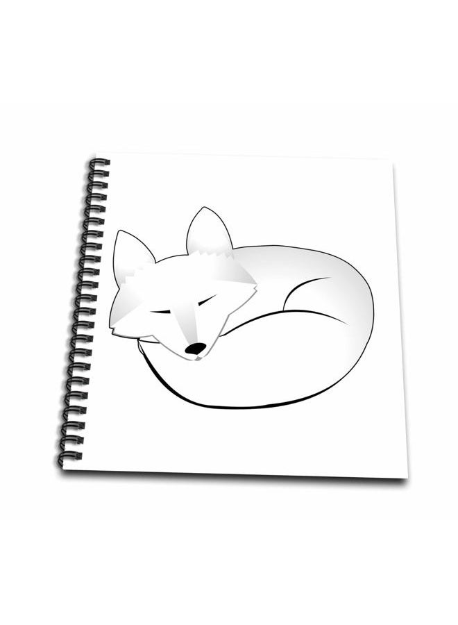 3DROSE db_175375_1 Cute Sleeping Artic Fox Drawing Book, 8 by 8-Inch - Image 1