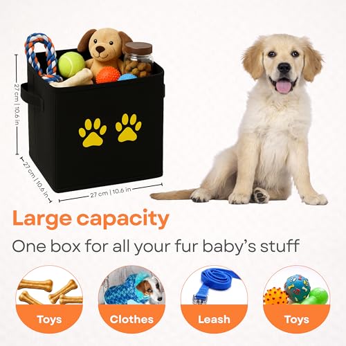 Sopent Paw Dog Toy Basket Organiser – Foldable Fabric Pet Storage Box for Dogs, Cats & Kids, Toy Organiser for Pets, Storage Basket for Toys, Organizer - Image 3