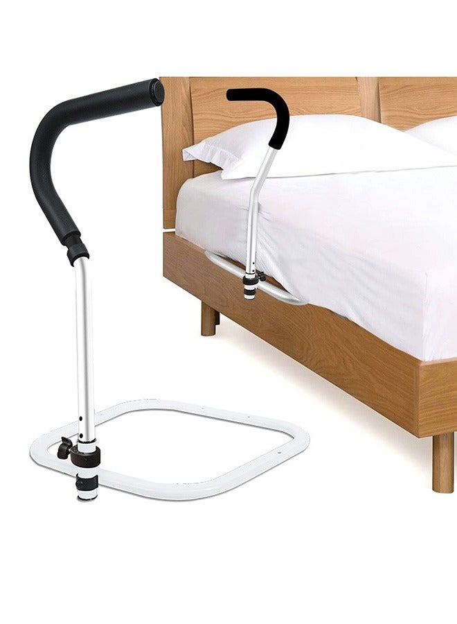 XiuWoo Bed Cane for Seniors Bed Handle Bedside Assist Adjustable Height Grab Bar Rail Help Elderly Adults Get Out of Bed Handicap Sit to Stand Pull Up Assistance Mobility Aid Transfer Handrail - Image 1