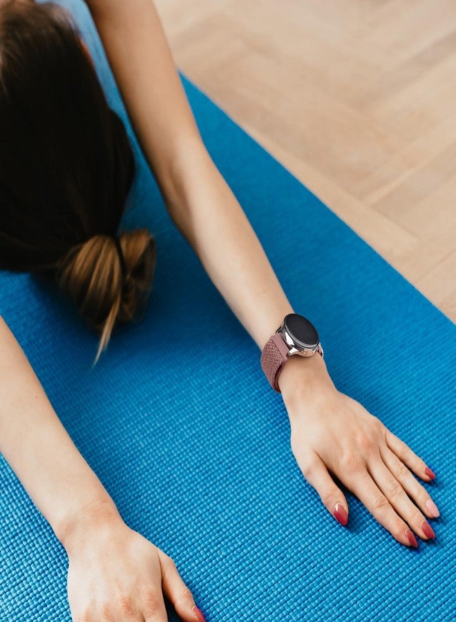 Meliya Braided Stretchy Bands for FITVII HM57 / MorePro HM57 Smart Watch Bands, 22mm Elastic Straps for FITVII HM57 / MorePro HM57 Smart Watch for Women Men (Mauve/Pink Sand/Starlight) - Image 5