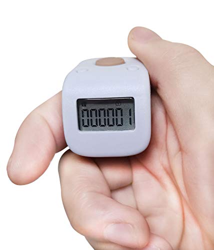 Arvakr Rechargeable Silent Finger Counter 6 Channels Digital Tasbih Tally Clicker with LED for Prayer Knitting Sports Gift White - Image 1
