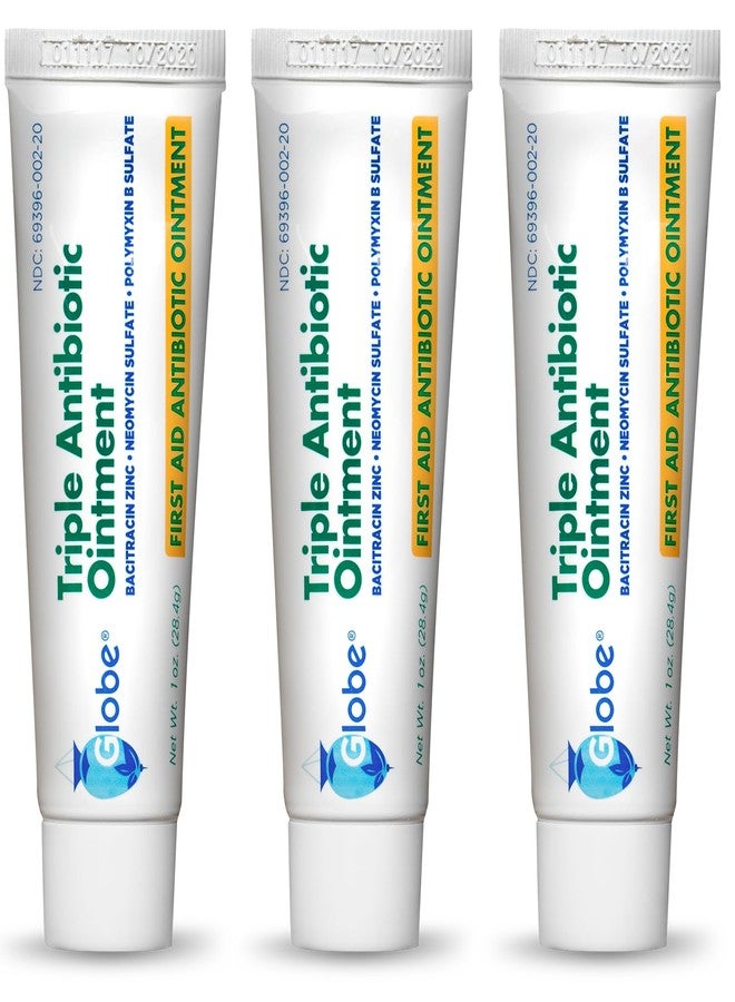 Globe (3 Pack 1oz Triple Antibiotic Ointment, First Aid Ointment for Minor Scratches and Wounds and Prevents Infection, Compare to The Active Ingredients of Leading Brand (3 Pack) - Image 1