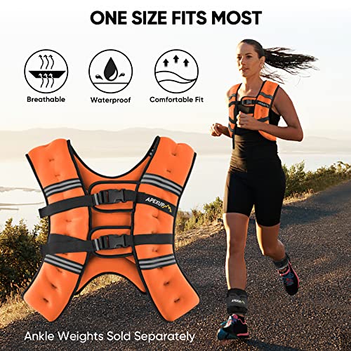 APEXUP 15lbs Weighted Vest Men Women, Weight Vest for Women Workout Equipment for Strength Training Running (Orange) - Image 5