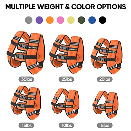 APEXUP 15lbs Weighted Vest Men Women, Weight Vest for Women Workout Equipment for Strength Training Running (Orange) - Image 3