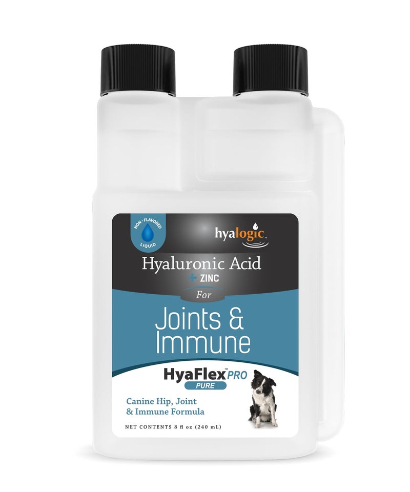 Hyalogic HyaFlex Pro Pure (8 fl oz) - Canine Hyaluronic Acid & Zinc Dog Supplement - Joint & Immune Dog Health Supplies - Liquid Canine Joint Supplement - Promotes Healthy Cartilage & Flexibility - Image 1