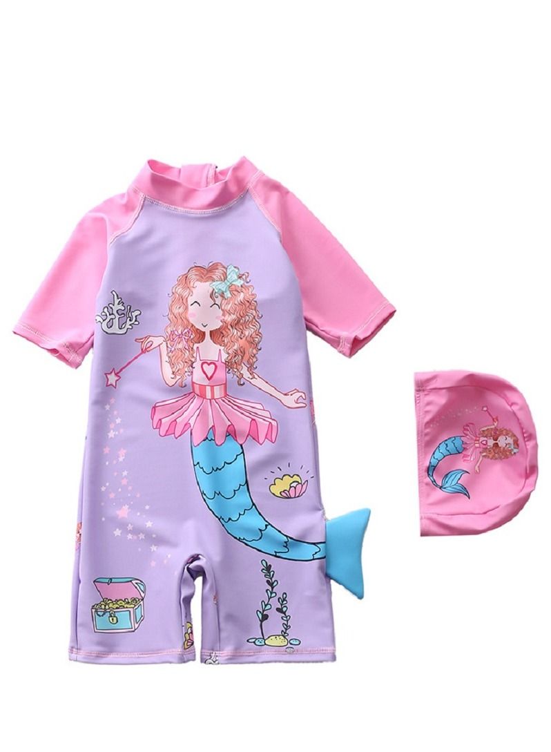 Y&D 2 piece children's swimsuit girl baby one piece surfing suit baby swimming pool girl swimsuit 110-120 cm - Image 1