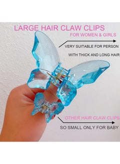 La Jolie Jasmin La Jolie Jasmin HairClawClip, 6 Pieces Large Butterfly Hair Clip, 3.4 x 2.2 x 1.9 inches, for Thick Hair, Jumbo Claw Clip, Transition from Day to Night, Ideal Gift for Women and Girls, Crystal 6  - Image 3