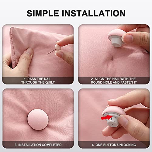 OLWICK® Mushroom Shape Duvet Clips, Non-Slip Cover Fixator, Comforter Quilt Holder with One-Key Unlock for Blanket Bed Sheet Curtain Socks Mattress Covers - Image 5