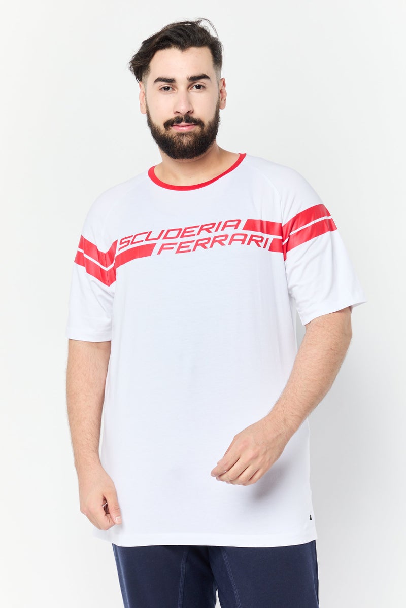 Scuderia Ferrari Men Slim Fit Outdoor Short Sleeve T-Shirt, White - Image 1