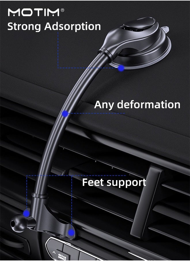 2 Pcs Universal Car Phone Holder Hands Free Cradle,  360° Rotatable Long Arm Suction Cup Phone Mount for Car Dashboard Windshield