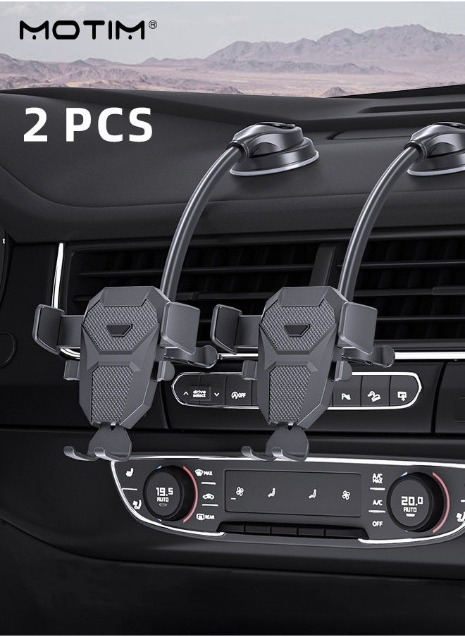 2 Pcs Universal Car Phone Holder Hands Free Cradle,  360° Rotatable Long Arm Suction Cup Phone Mount for Car Dashboard Windshield