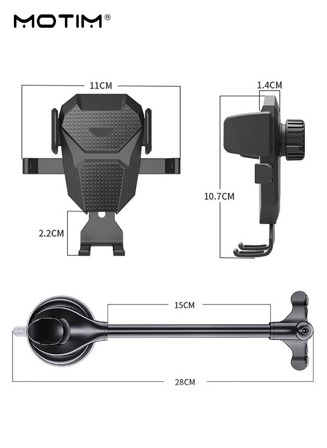 2 Pcs Universal Car Phone Holder Hands Free Cradle,  360° Rotatable Long Arm Suction Cup Phone Mount for Car Dashboard Windshield