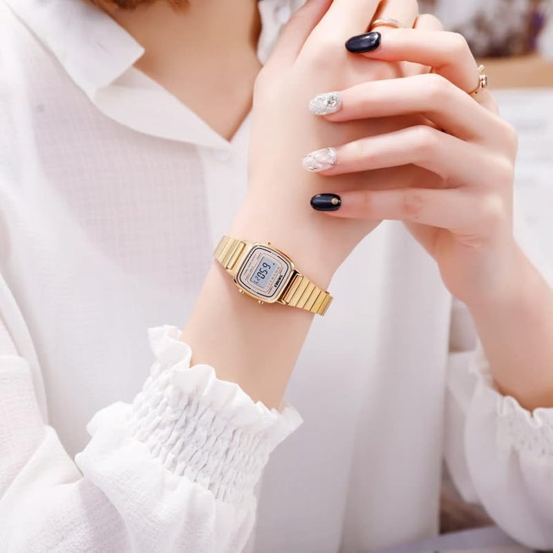 ماستوب MASTOP Luxury Women Watches Full Steel Electronic LED Digital Fashion Ultra Thin Square Ladies Wrist Watches - Image 4
