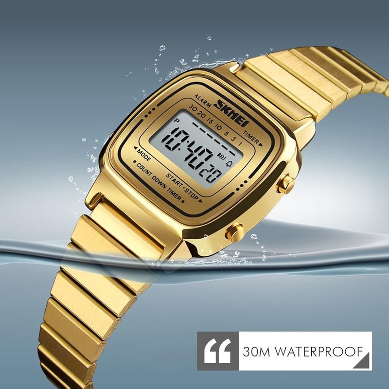 ماستوب MASTOP Luxury Women Watches Full Steel Electronic LED Digital Fashion Ultra Thin Square Ladies Wrist Watches - Image 3