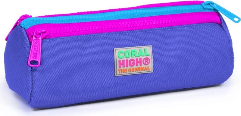 CORAL HIGH Kids Lavender Patterned Three Compartment Pencil Bag 22003 