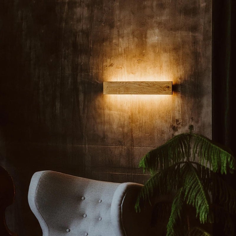 Groeien Groeien Wooden 15 W LED Wall Light Wall Lamp Indoor Wooden Night Lamp Warm White for Bedroom Hallway Stairs Interior Lighting33 cm  - Image 3