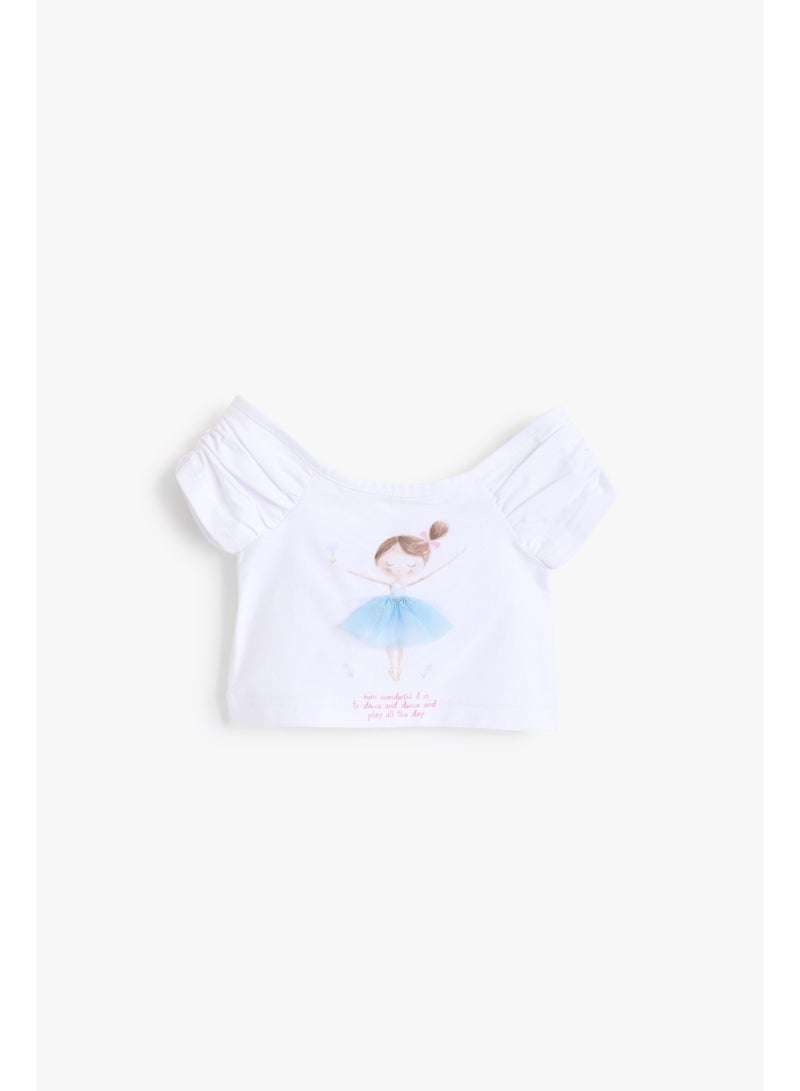 Junior Baby Girls Off Shoulder Ruffled Top - Image 1