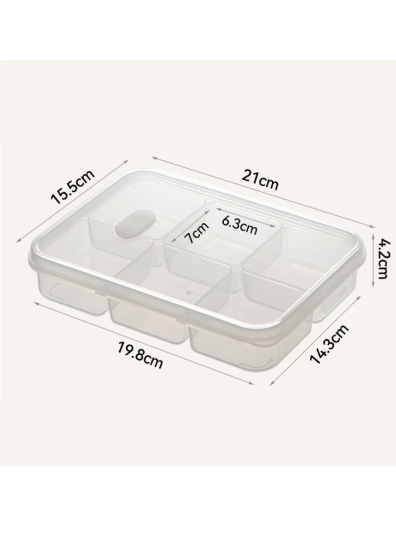 Food storage, refrigerator storage box, vegetable meat fresh-keeping box, household freezer, square with compartment, sealed box container (4 pcs) - Image 2