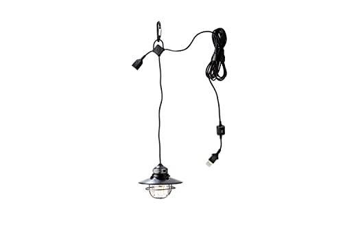 Barebones Edison Pendant Light – Antique Bronze, Vintage Rustic USB LED Hanging Light for Outdoor and Indoor Use – Adjustable Height String Lantern with Warm Edison Bulb Glow for Patio, Home, Garden - Image 2
