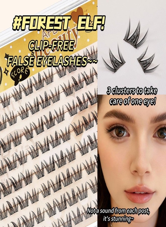 LASGOOS Self Adhesive False Eyelashes Clusters Press On 128Cluster Bulk Large Pallet LASGOOS Natural Look Pre-Glued 12-14mm Lashes Eyelash Extensions Comic Anime Longlasting No Glue/Remover Needed Lashes - Image 4