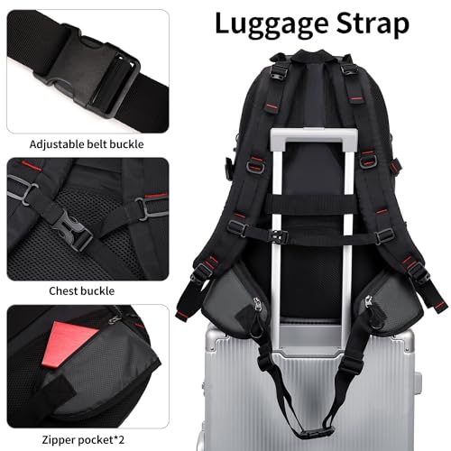 NerIion Nerlion 40L Hiking Backpack Travel Backpack for Men Women Camping Waterproof Outdoor Hiking Daypack Lightweight Backpack (Dark Gray) - Image 2
