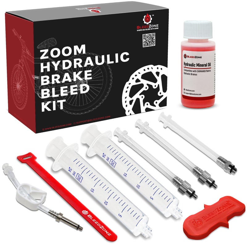 BleedZone Bleed Kit for Zoom Hydraulic Brakes with 60ml Mineral Oil, Ideal for Zoom Brake Bleed Kit - Works with Zoom Brakes on Trikes, Bicycle Brake Bleed Kit, Designed for Zoom Bleed Kit - Image 1