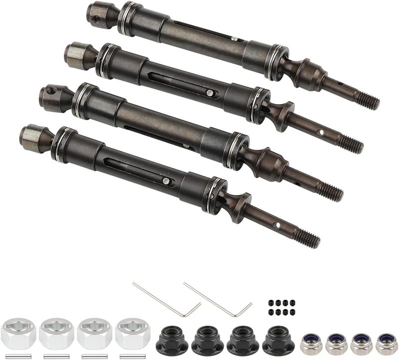 NewZoll 110 RC Car Metal Front  Rear Drive Shaft Transmission Axle Upgrades Parts Replacement for TRAXXAS Slash CVD HQ727 Short Truck Pack of 4  - Image 1