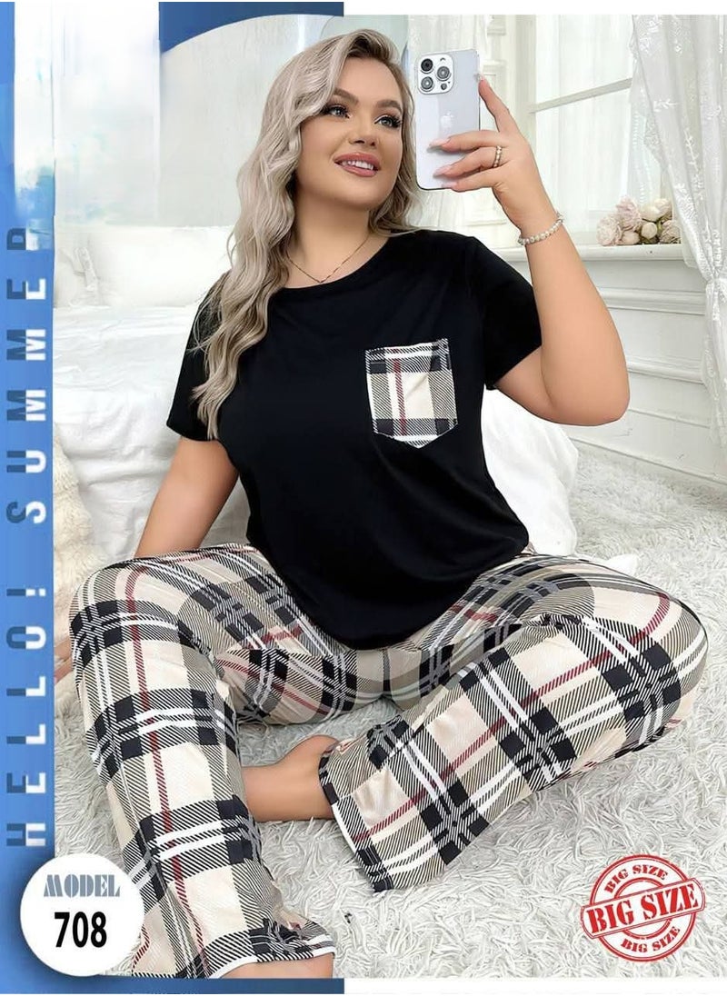 Generic Women's cotton pajamas, Big size  - Image 2