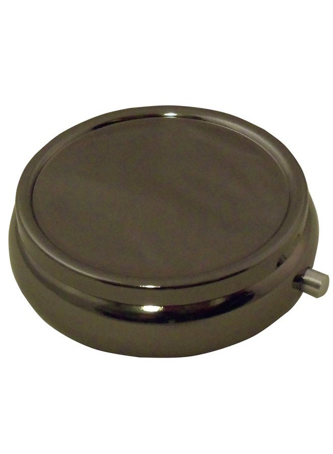 Houder Classy Gray Metal Pill Box Decorative Pill Case with Gift Box - Carry Your Meds in Style (Round) - Image 2