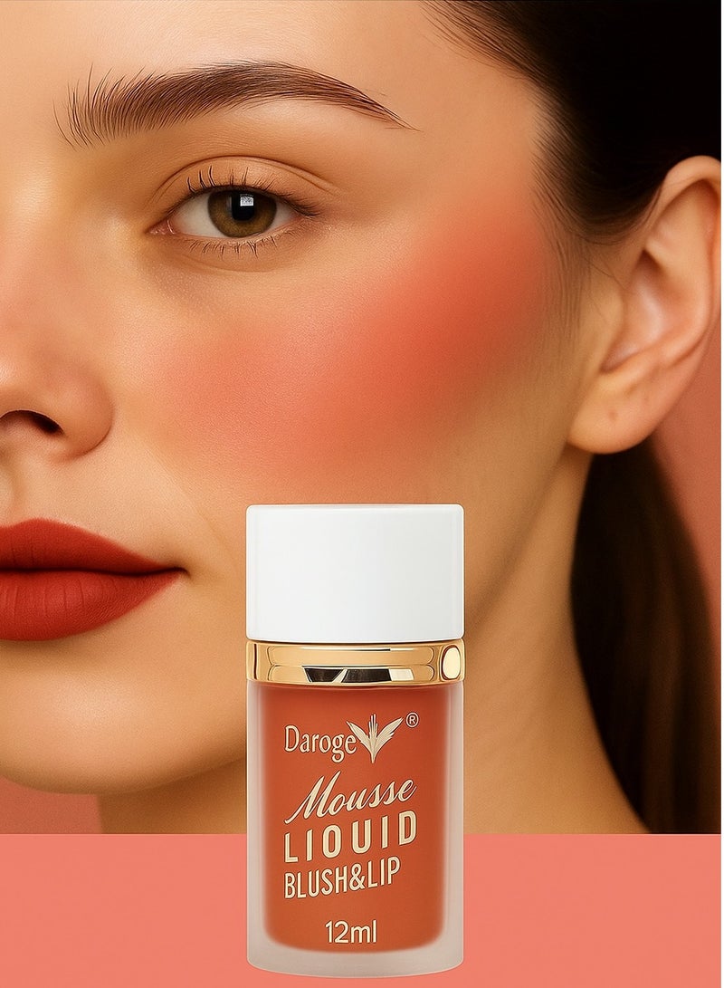 daroge أحمر خدود سائل كولور بلوم، يدوم طويلاً حتى 12 ساعة، لمسة نهائية غير لامعة، وردي مع لمسة من اللون الأحمر - Image 5