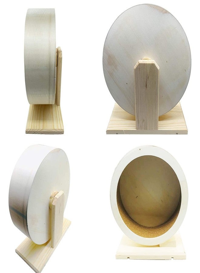 Allazone Hamster Wooden Running Wheel, Wooden Small Pets Exercise Wheel, Running Spinner Wheel Play Toy for Rat Gerbil Mice Chinchillas Hedgehogs Guinea Pigs, S - Image 4