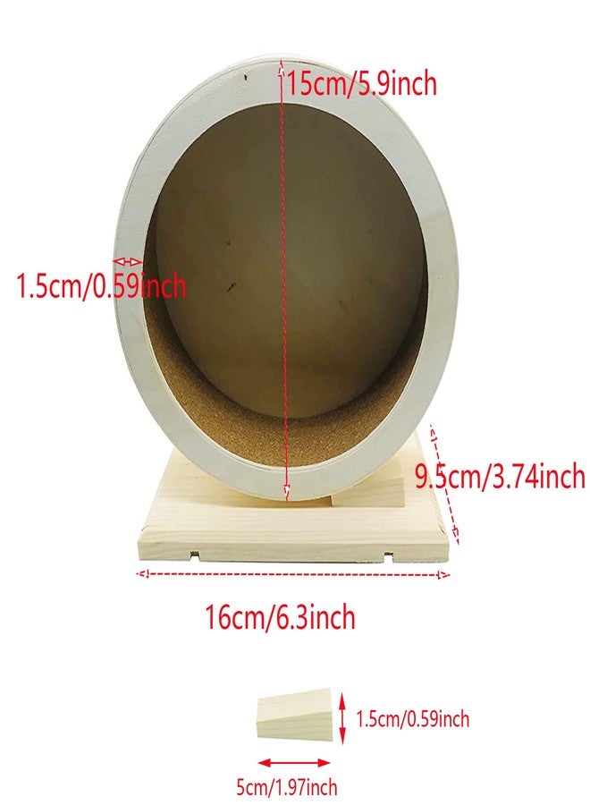 Allazone Hamster Wooden Running Wheel, Wooden Small Pets Exercise Wheel, Running Spinner Wheel Play Toy for Rat Gerbil Mice Chinchillas Hedgehogs Guinea Pigs, S - Image 2