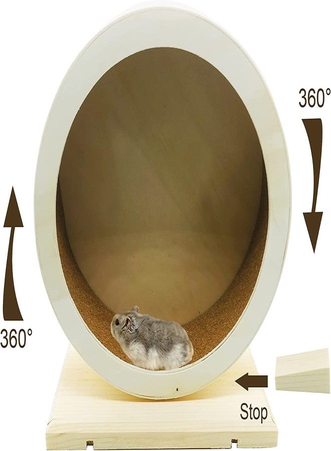 Allazone Hamster Wooden Running Wheel, Wooden Small Pets Exercise Wheel, Running Spinner Wheel Play Toy for Rat Gerbil Mice Chinchillas Hedgehogs Guinea Pigs, S - Image 5