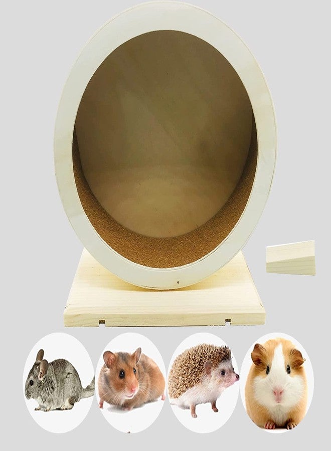 Allazone Hamster Wooden Running Wheel, Wooden Small Pets Exercise Wheel, Running Spinner Wheel Play Toy for Rat Gerbil Mice Chinchillas Hedgehogs Guinea Pigs, S - Image 1