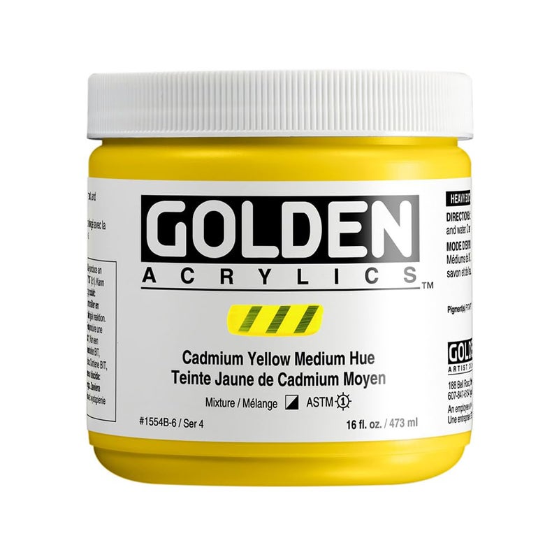 Golden Heavy Body Acrylic - Cadmium Yellow Medium Hue - 16 oz Jar - Image 1