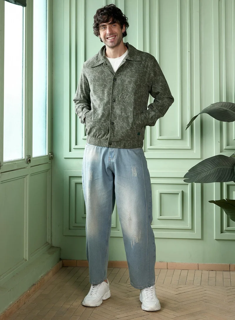 CAHOOT  Men's Juniper Green Faded-Corduroy Utility Bomber Jacket for Men | Best Price UAE
