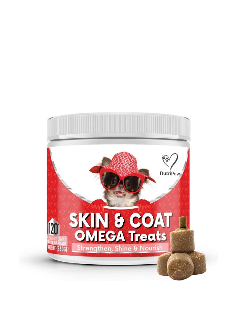 Nutri Skin and Coat Omega Treats Nourish Strengthen Protect Skin and Coat Reduce Excessive Shedding Rich in EPA and DHA Perfect for Small Medium and Large Dogs - Image 1