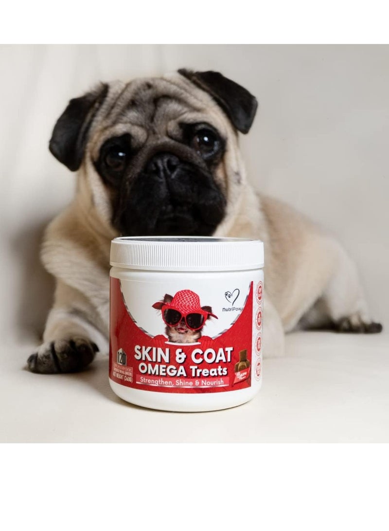 Nutri Skin and Coat Omega Treats Nourish Strengthen Protect Skin and Coat Reduce Excessive Shedding Rich in EPA and DHA Perfect for Small Medium and Large Dogs - Image 2