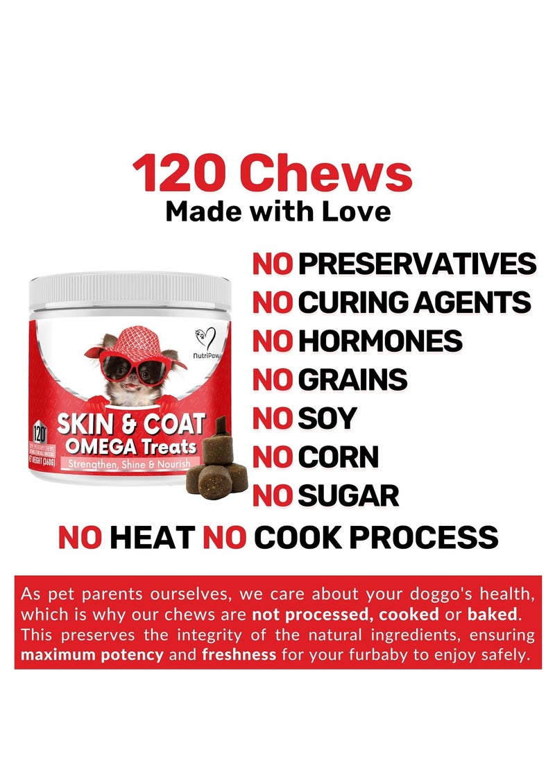 Nutri Skin and Coat Omega Treats Nourish Strengthen Protect Skin and Coat Reduce Excessive Shedding Rich in EPA and DHA Perfect for Small Medium and Large Dogs - Image 3