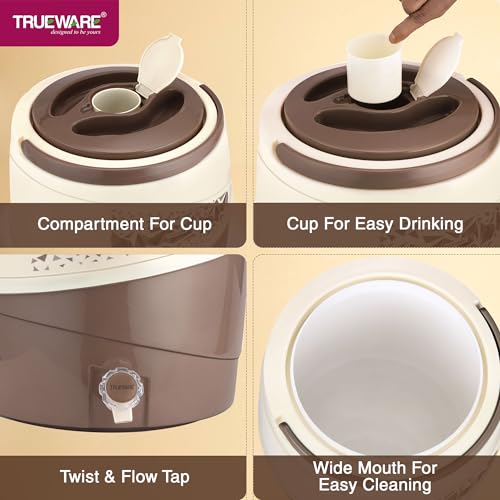 Trueware ICE Berg 22 Insulated Water Jug, 21 litres | Brown | PU Insulated | Food Grade | Easy to Carry | BPA Free | Ideal for Travel | Picnic | Homes | Office | Shops | Clinics | One Extra Tap Free - Image 3