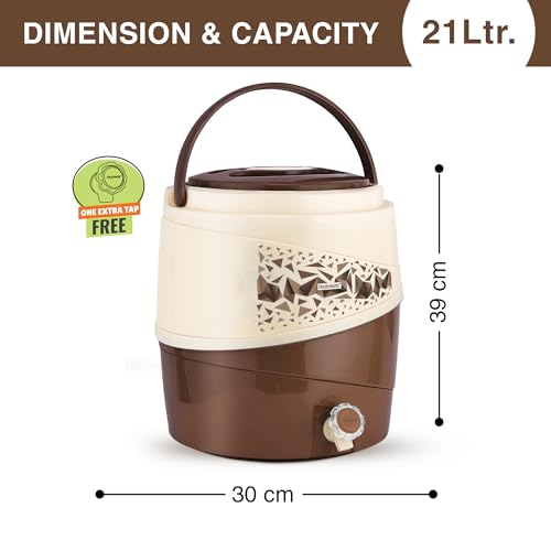 Trueware ICE Berg 22 Insulated Water Jug, 21 litres | Brown | PU Insulated | Food Grade | Easy to Carry | BPA Free | Ideal for Travel | Picnic | Homes | Office | Shops | Clinics | One Extra Tap Free - Image 2