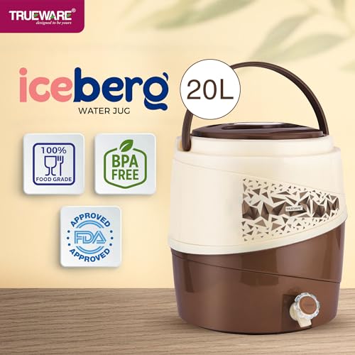 Trueware ICE Berg 22 Insulated Water Jug, 21 litres | Brown | PU Insulated | Food Grade | Easy to Carry | BPA Free | Ideal for Travel | Picnic | Homes | Office | Shops | Clinics | One Extra Tap Free - Image 5