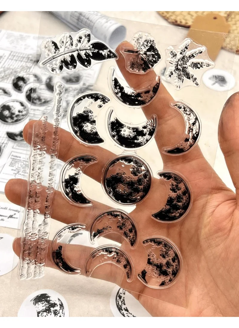 Kağıt Gemi Dükkan Paper Ship Shop Vintage Moon Pattern Silicone Stamp / Seal / Transparent Stamp / Stamp / Seal